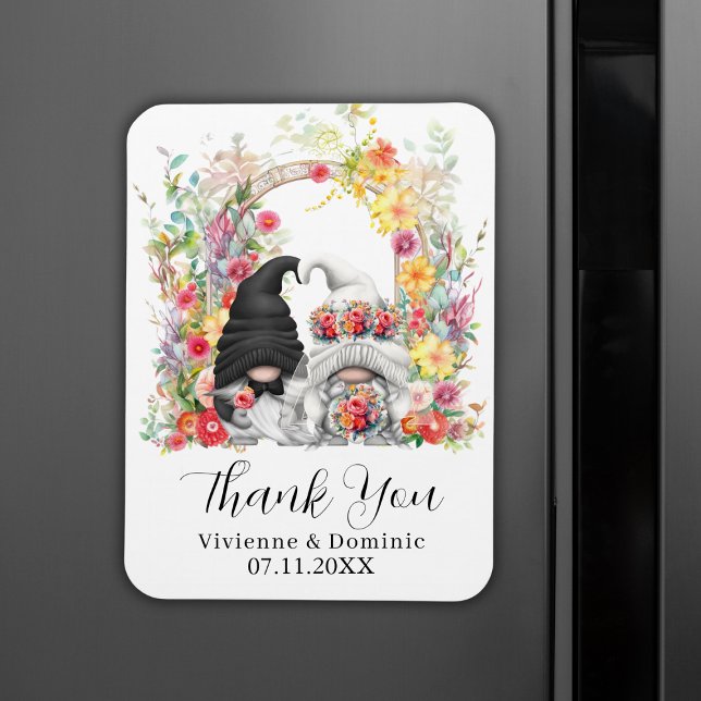 Spring Wedding Thank You Gnome Floral Magnet (Spring Wedding Thank You Gnome Floral Magnet
)