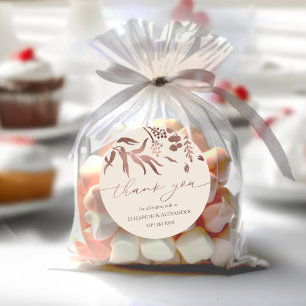 Spring Wedding thank you Sticker Rose Gold Foil
