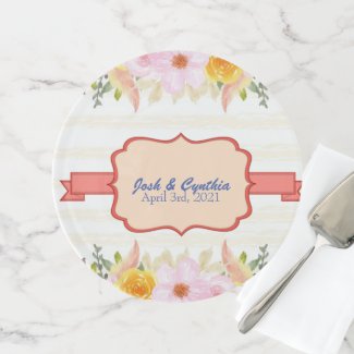 Spring Wedding Theme Cake Plate