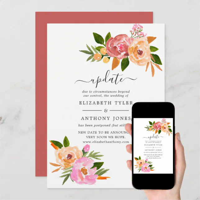 Spring Wedding Update Invitation | Zazzle