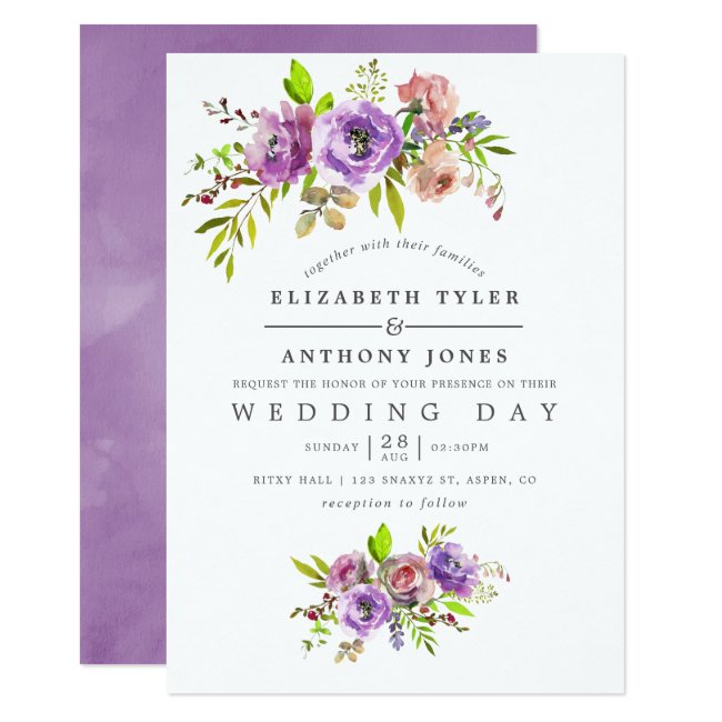 Spring Wedding Watercolor Floral Invitation