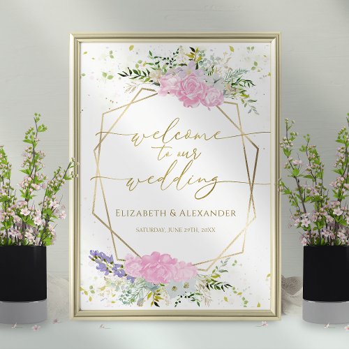 Spring Wedding Welcome Sign Gilded Wildflower