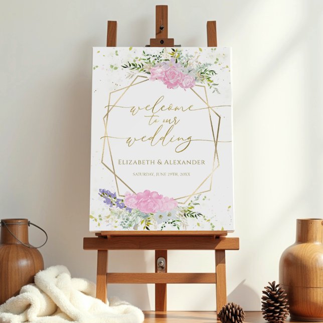 Spring Wedding Welcome Sign Gilded Wildflower (Creator Uploaded)