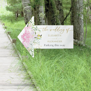Spring Wedding Wildflower Arrow Yard Sign