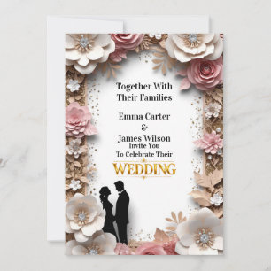 Spring Wedding With Peach Flowers 💐 Invitation