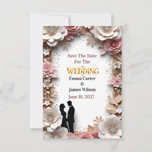 Spring Wedding With Peach Flowers  Save The Date