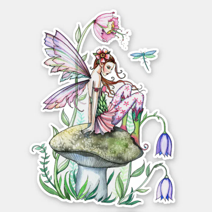 6.5" PROTECTED BY FAIRIES vinyl decal car window laptop sticker fairy fantasy