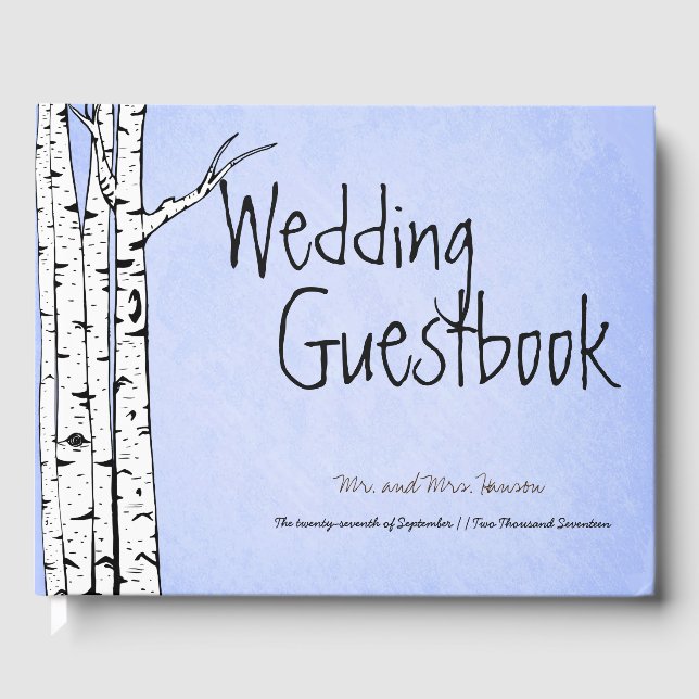 Spring Whimsical Birch Tree Guest Book (Front)