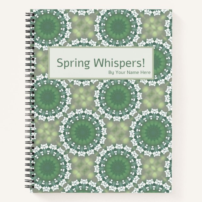 Spring Whispers Abstract Floral Art Personalized Notebook (Front)