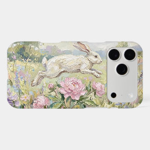 Spring White Bunny Rabbit Floral Painting Case-Mat iPhone 17 Pro Max Case