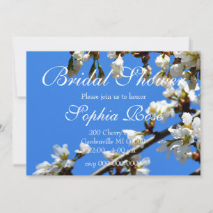 Spring white cherry Blossoms Invitation