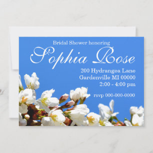 Spring white cherry Blossoms Invitation