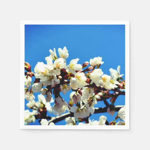 Spring white cherry Blossoms white flowering tree Napkins