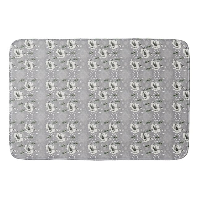 Spring White Rose Bath Mat (Front)