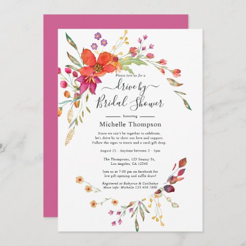 Spring Wild Flower Drive by Bridal or Baby Shower Invitation