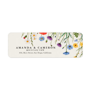 Spring Wild Flower Meadow Wedding Address Label