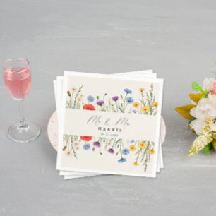 Spring Wild Flower Meadow  Wedding Napkins