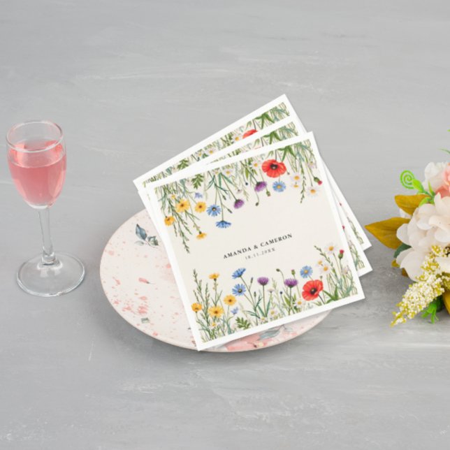 Spring Wild Flower Meadow  Wedding Napkins (Creator Uploaded)