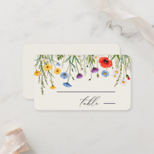 Spring Wild Flower Meadow Wedding Place Card