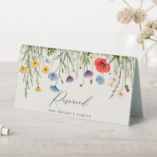 Spring Wild Flower Meadow Wedding Reserved  Table Tent