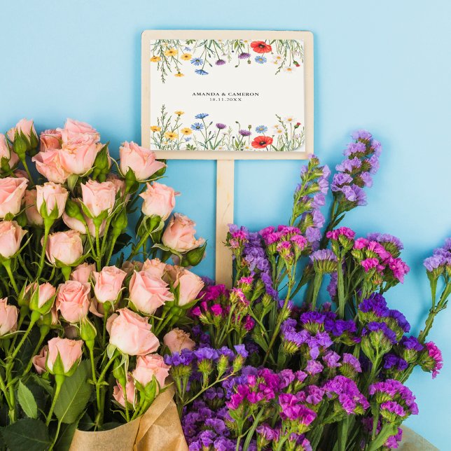 Spring Wild Flower Meadow  Wedding  Square Sticker (Creator Uploaded)