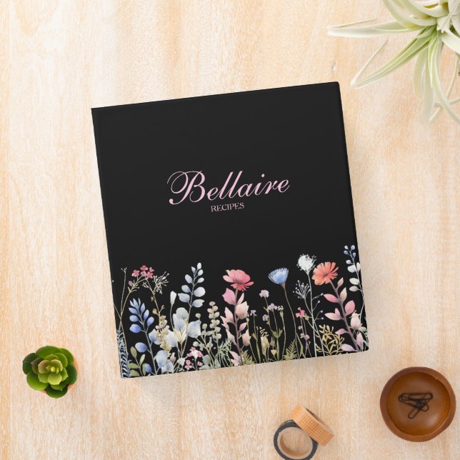 Spring Wild Flowers Border  3 Ring Binder (In Situ)
