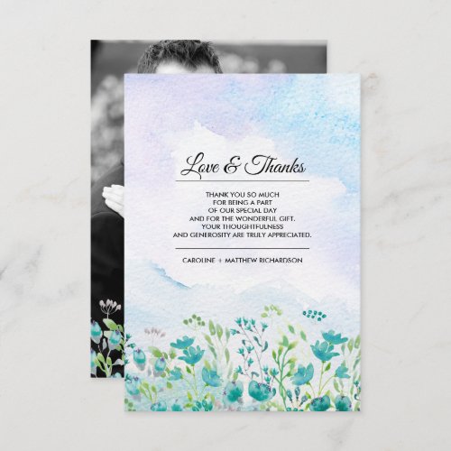 Spring Wild Meadow  Thank You Wedding Photo Cards