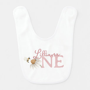 Spring Wildflower 1st Birthday Baby Bib