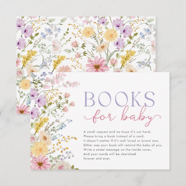 Spring Wildflower Baby in Bloom Book Request Enclosure Card (Front/Back)
