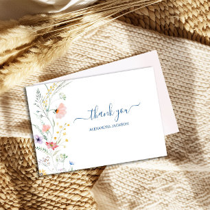 Spring Wildflower Baby in Bloom Multi-color Letterpress Thank You Card