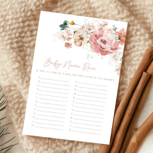 Spring Wildflower Baby Shower Baby Name Race Game