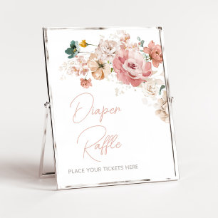 Spring Wildflower Baby Shower Diaper Raffle Poster