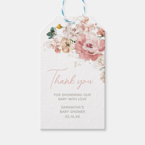Spring Wildflower Baby Shower Favor Tags