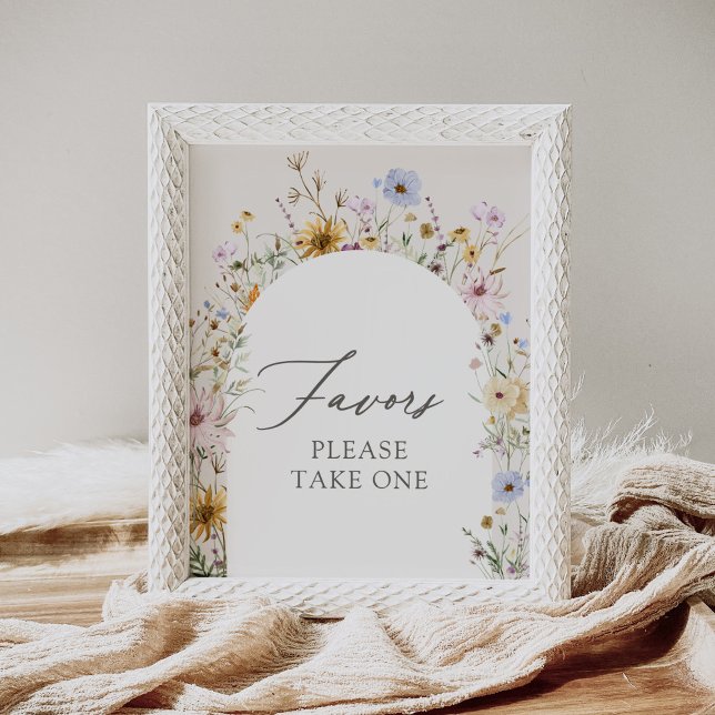 Spring Wildflower Baby Shower Favors Sign (Creator Uploaded)