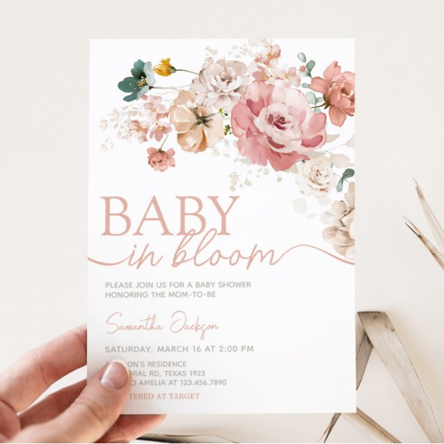 Spring Wildflower Baby Shower  Invitation (Summer Floral Baby Shower Invitation)