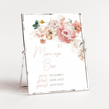 Spring Wildflower Baby Shower Mom Osa Bar Poster by RainbowBoxPaperie at Zazzle