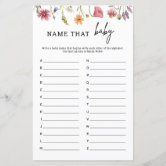 Wildflower Baby Shower Family Tradition Card