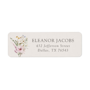 Spring Wildflower Baby Shower Return Address Label