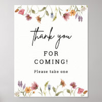 Spring Wildflower Baby Shower Thank You Favors Ped Poster