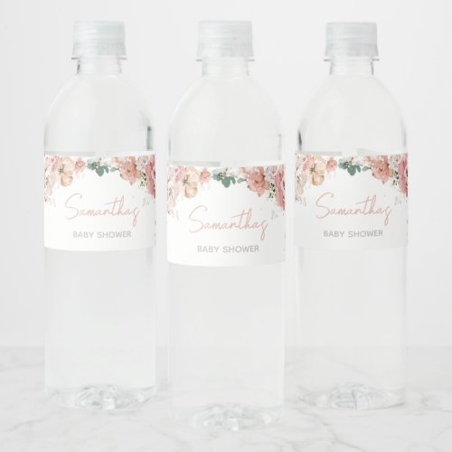 Spring Wildflower Baby Shower Water Bottle Label