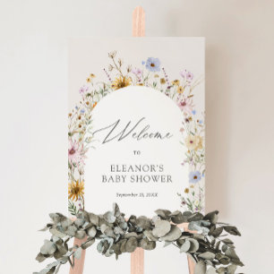 Spring Wildflower Baby Shower Welcome Sign