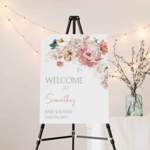Spring Wildflower Baby Shower Welcome Sign