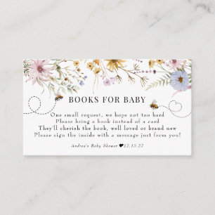 Spring Wildflower Bee Baby Shower Book Request Enclosure Card