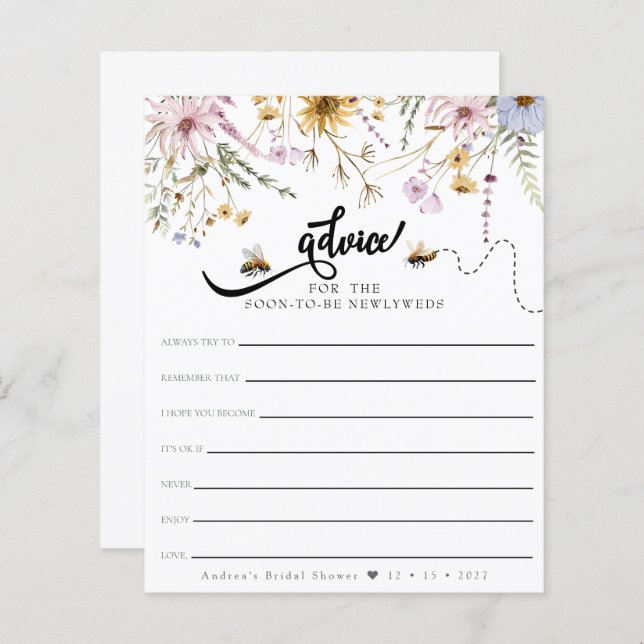Spring Wildflower | Bee Shower | Advice | Newlywed (Front/Back)