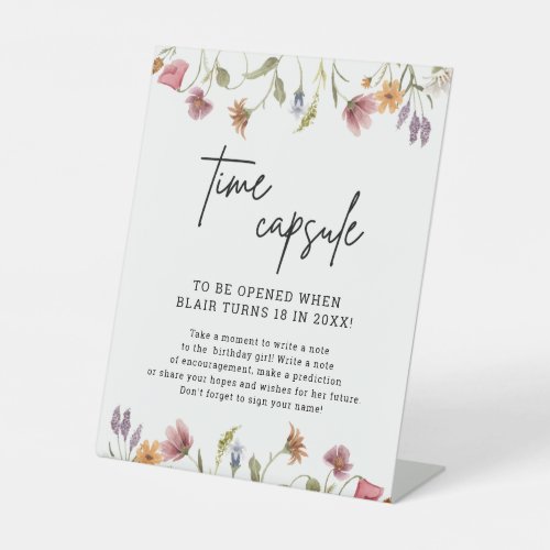 Spring Wildflower Birthday Time Capsule Sign