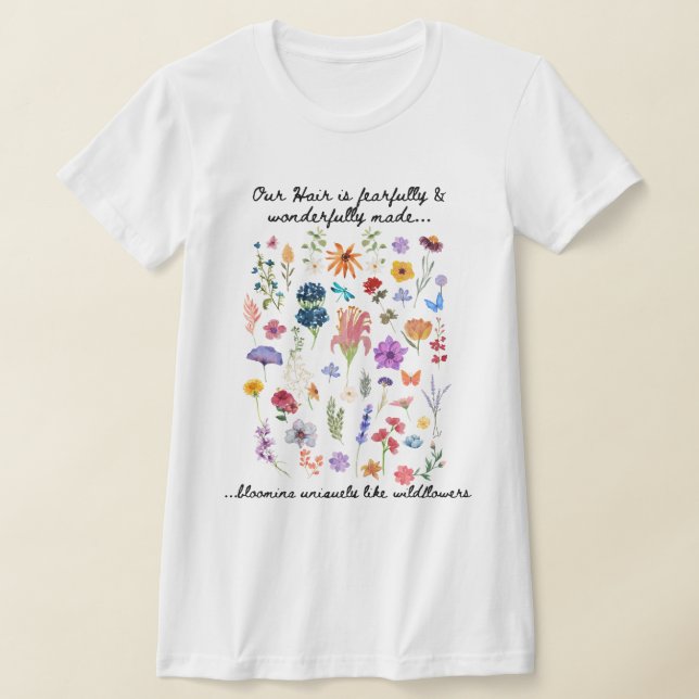 Spring Wildflower Black Hair Appreciation Tee (Laydown)