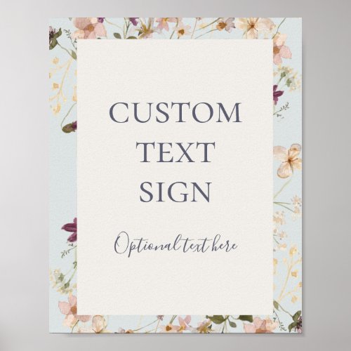 Spring Wildflower  Blue Cards and Gifts Custom Poster