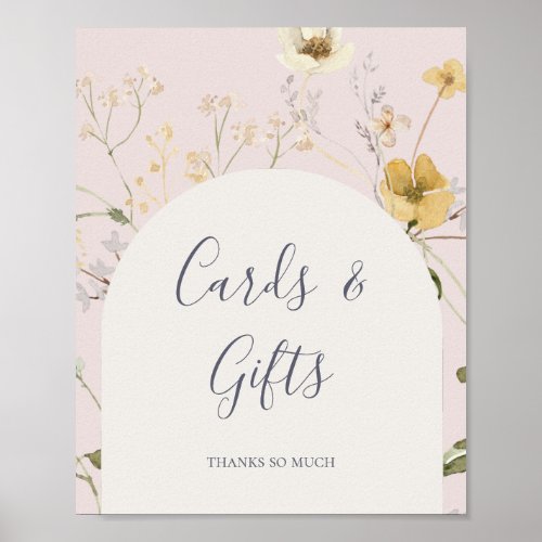 Spring Wildflower  Blush Cards and Gifts Sign