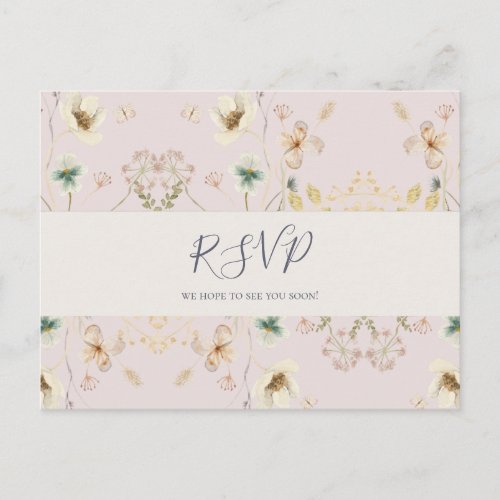 Spring Wildflower  Blush Song Request RSVP Postcard