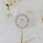 Spring Wildflower | Blush Thank You Favor Sticker<br><div class="desc">This spring wildflower | blush thank you favor sticker is perfect for your rustic vintage boho wedding. The design features colorful, elegant minimalist pastel watercolor wild flowers. It reminds the viewer of a classic simple bohemian summer garden meadow. A highlight of the design is how the floral and the greenery...</div>